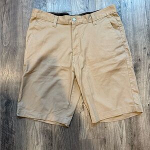 Volcom Men's Beige Flat Front Shorts. Size 36.